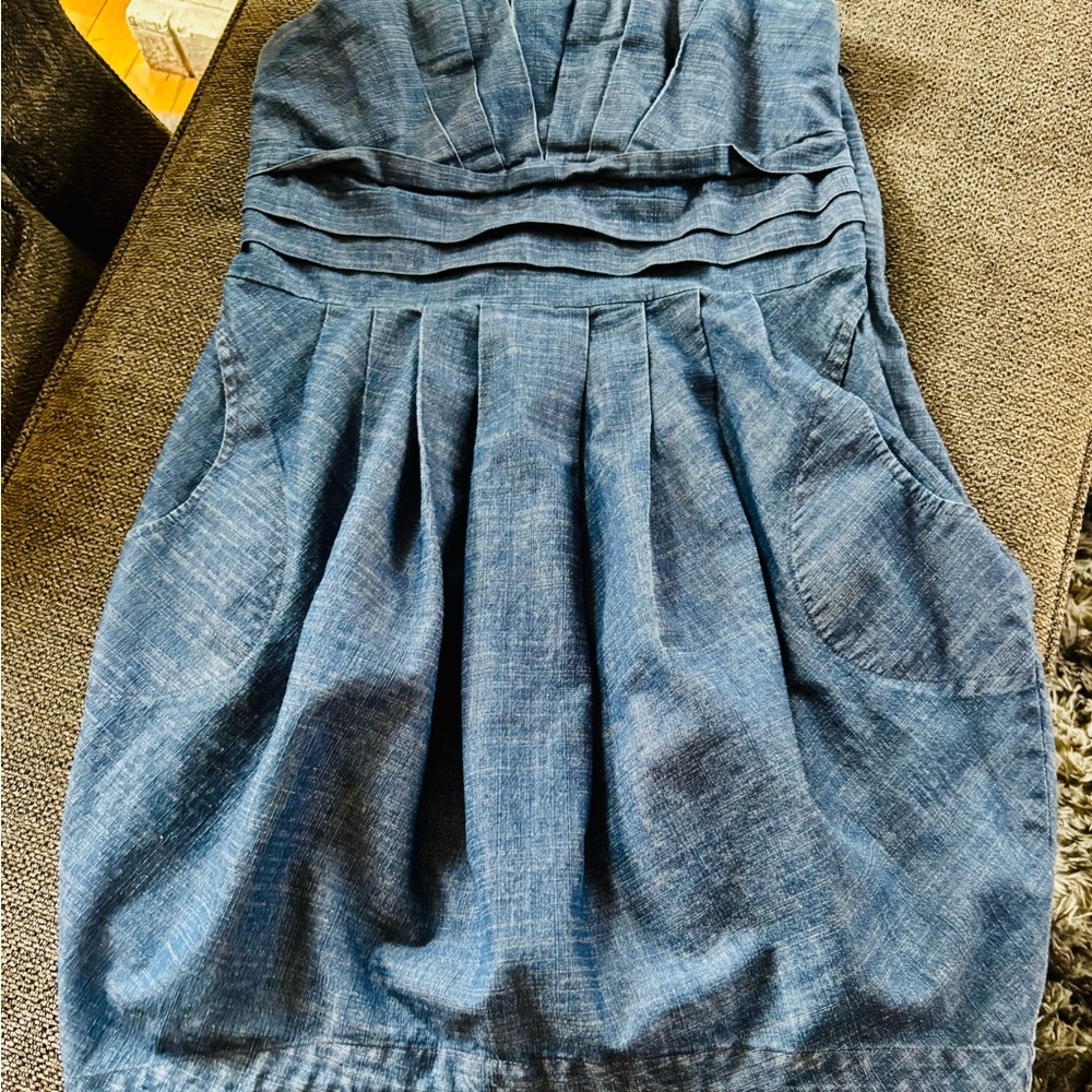 Denim Blue Mini Dress - Picture 2 of 6